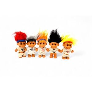 Vtg 90s NFL Troll Doll Lot of 5 Giants Raiders Broncos Saints Ace Novelty